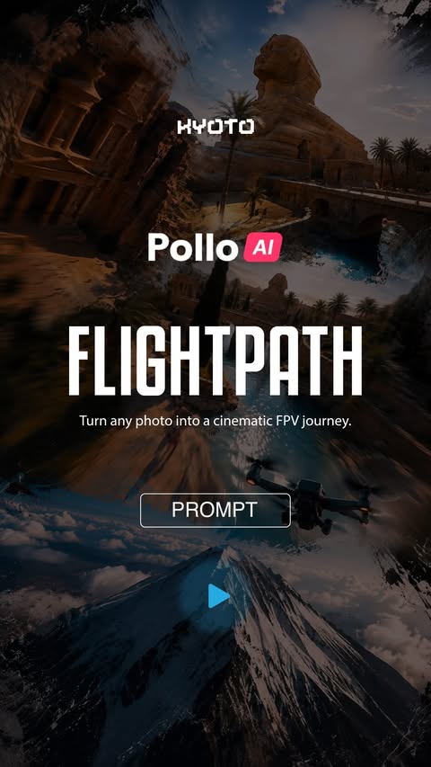 Instagram post by @kyoto.89 for Pollo AI. Caption reads: [...] the 50% discount when using it with Polloai.....