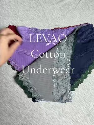 TikTok post by @tishstewart1 for LEVAO Store. Caption reads: #levao #levaounderwear #cottonunderwer #cotton....