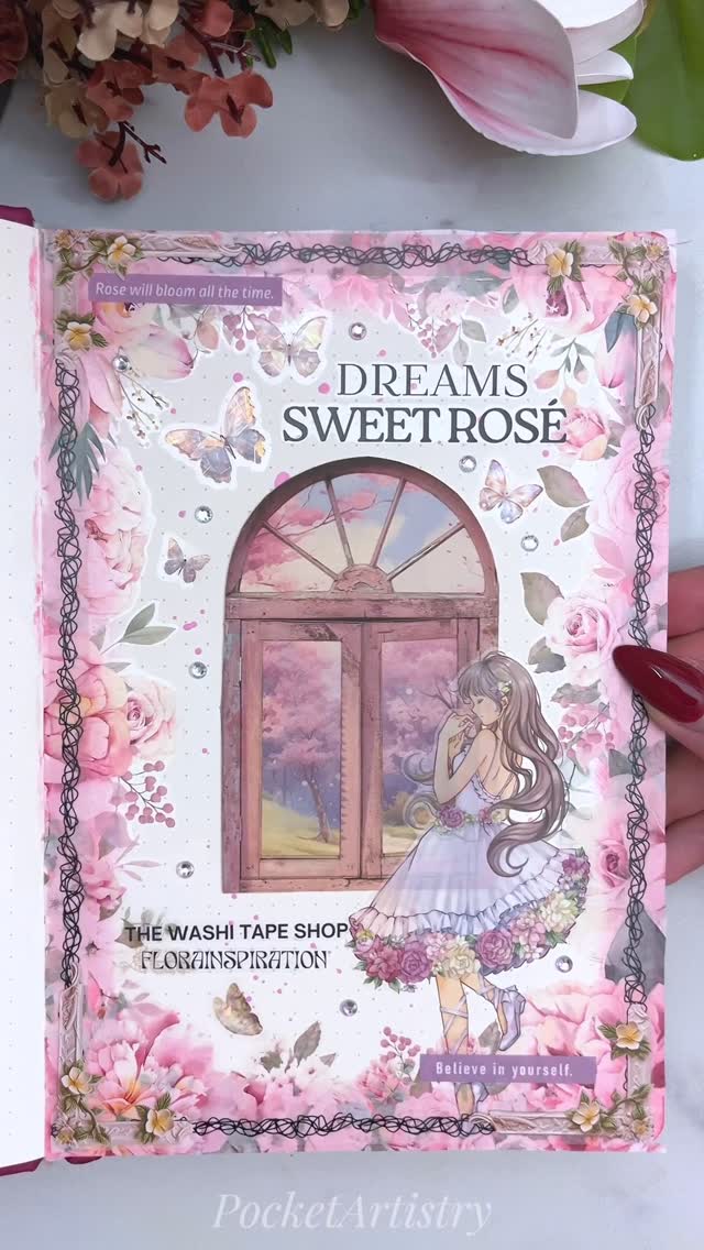 Instagram post by @pocketartistry.shop for The Washi Tape Shop. Caption reads: [...] flower PET washi tapes are from....