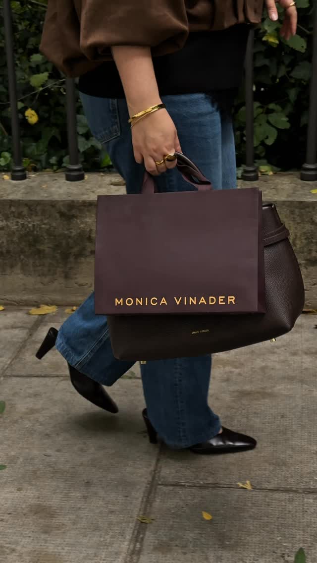 Instagram post by @indiraci for Monica Vinader. Caption reads: Timeless pieces that elevate every look....