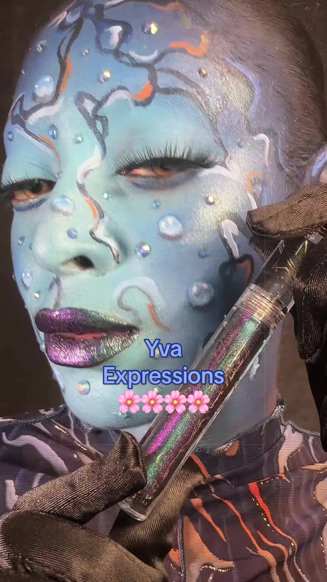 TikTok post by @drbeautysfx for Yva Expressions. Caption reads: Wearing @Yva Expressions ✨ Magical Guardian Lip....