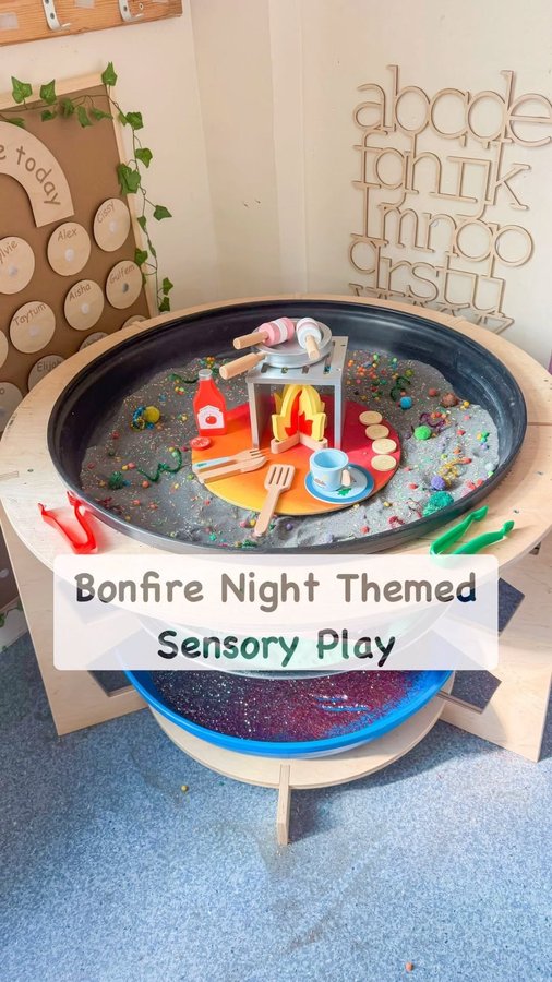 Instagram post by @create_make_and_play for Rainbow Eco Play. Caption reads: [...] @cosydirect! Glitter and sand from....