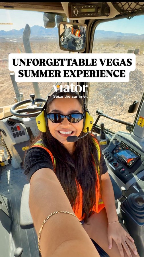 Instagram post by @lasvegaschicas for Viator. Caption reads: Make your childhood dreams come true! Check out....