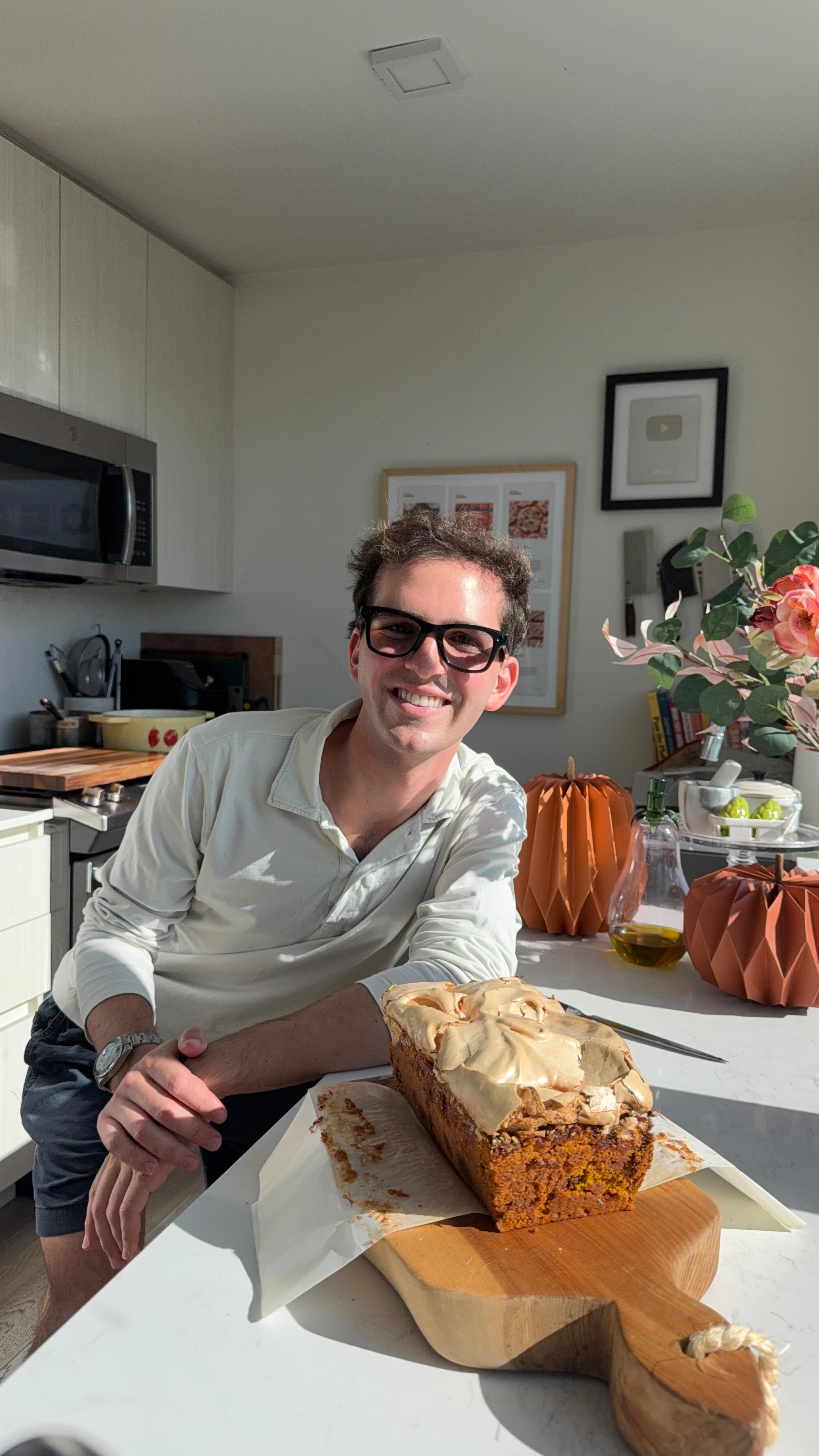 Instagram post by @ryannordheimer for Ray-Ban. Caption reads: ultimate pumpkin bread 🎃

With how many recipes I....