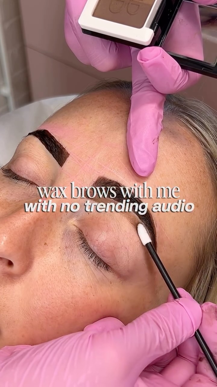 Instagram post by @totalbeautylauren for Beautiful Brows & Lashes. Caption reads: wax brows w/me… with no trending audio 🔊 use code....