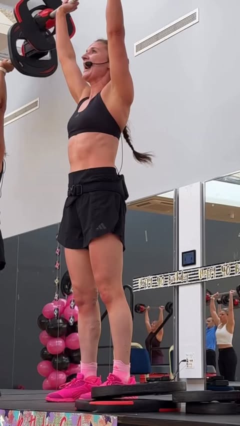 Instagram post by @hollymason2011 for LES MILLS. Caption reads: [...] #ad #createdwithadidas #adidastraining....