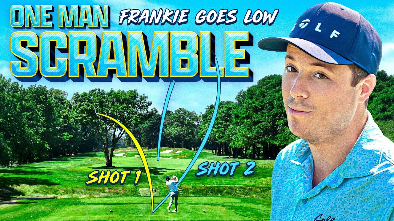 YouTube post by @ForePlayGolf for Golf Galaxy. Caption reads: Can I Win A TOUR Event As A One Man Scramble.