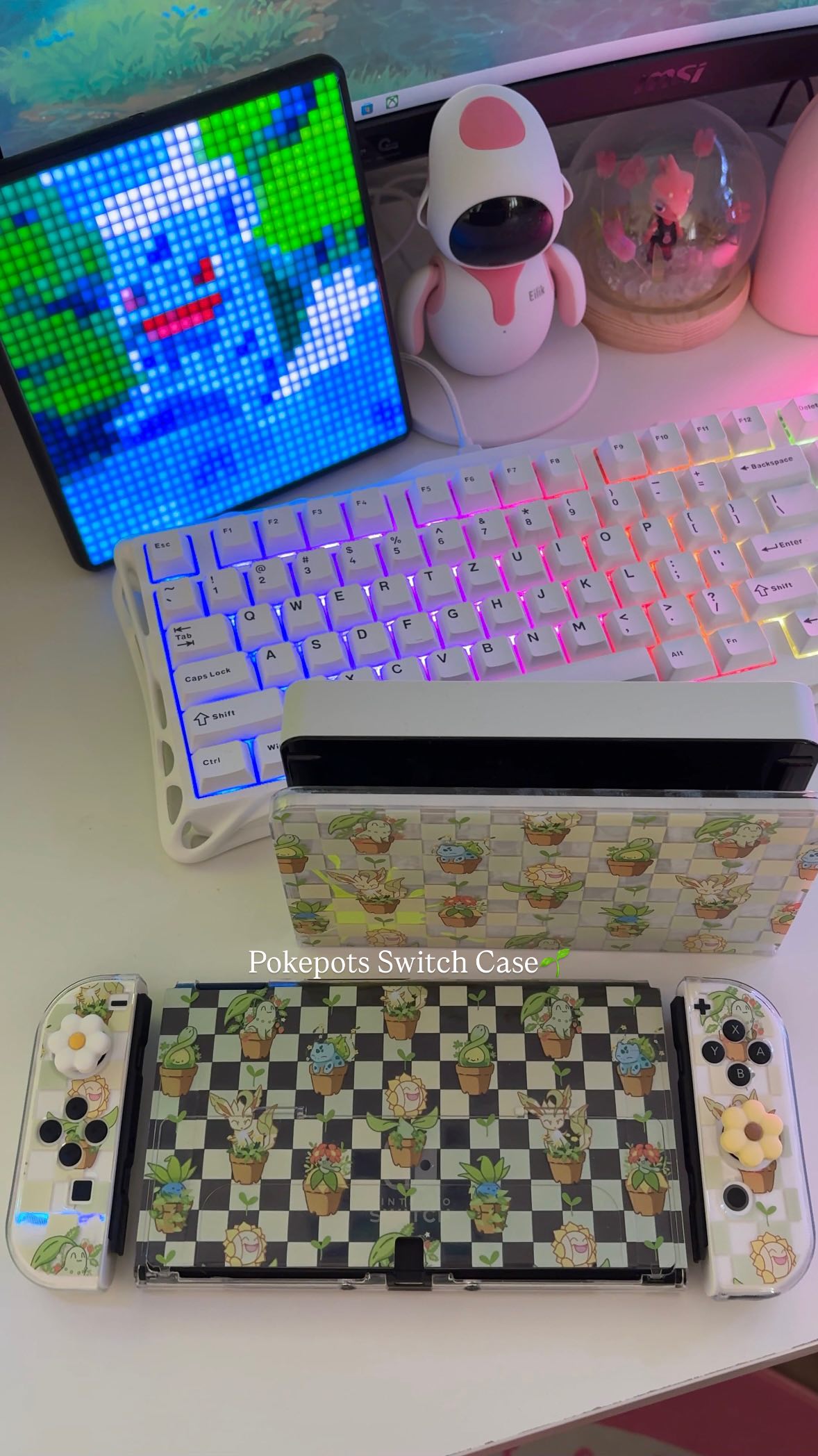 Instagram post by @janefairyx for Petimint. Caption reads: Pokepots Case for Nintendo Switch by @petimint....