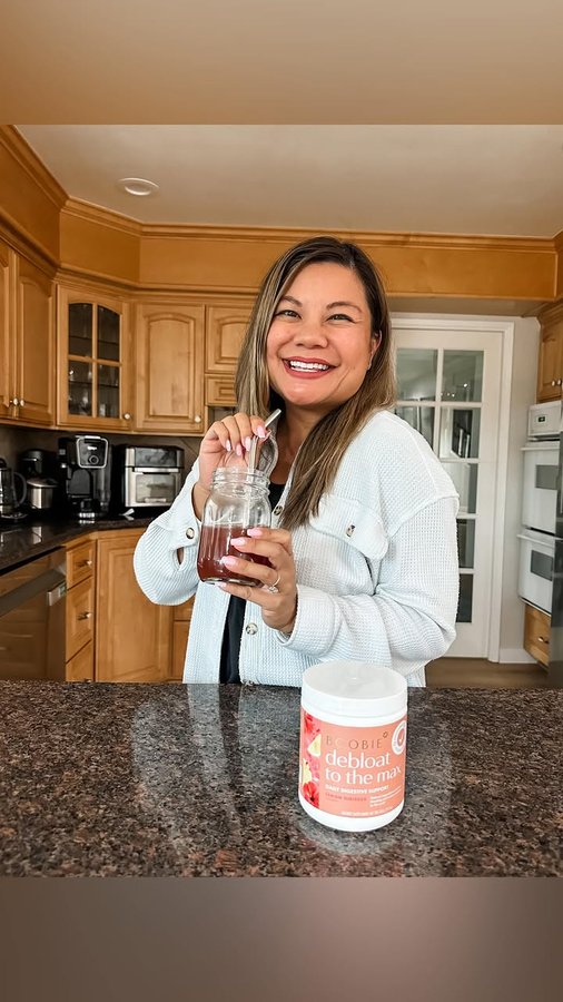 Instagram post by @junebabylove for Boobie Superfoods. Caption reads: [...] treats this holiday season and....