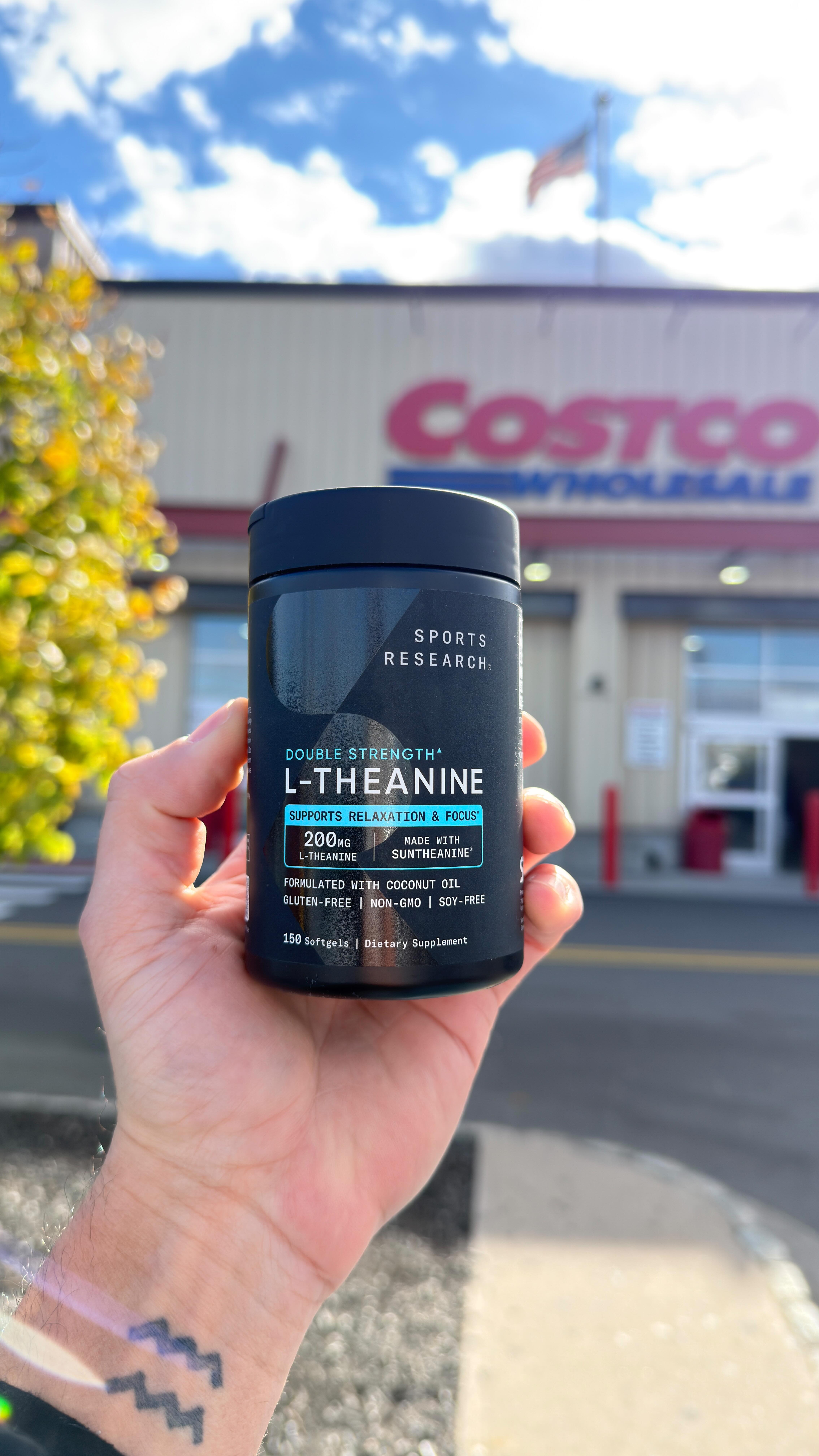 Instagram post by @johntrevizan for Sports Research. Caption reads: Found this at Costco and had to grab it 👀
200 mg....