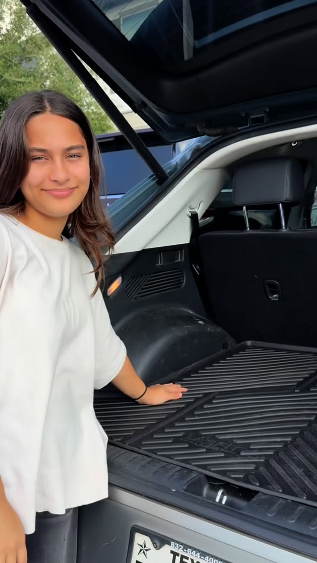 Instagram post by @ugc_azra_usa for Lasfit. Caption reads: 🚗✨ Tired of messy car mats? With Lasfit Car....