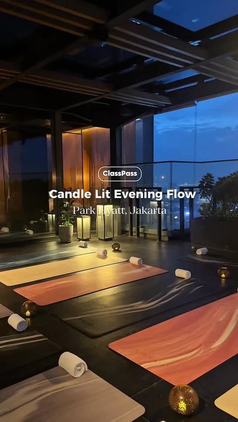 Instagram post by @intaaansaaari for ClassPass. Caption reads: [...] Flow ✨ 📍 Park Hyatt Jakarta Book via....