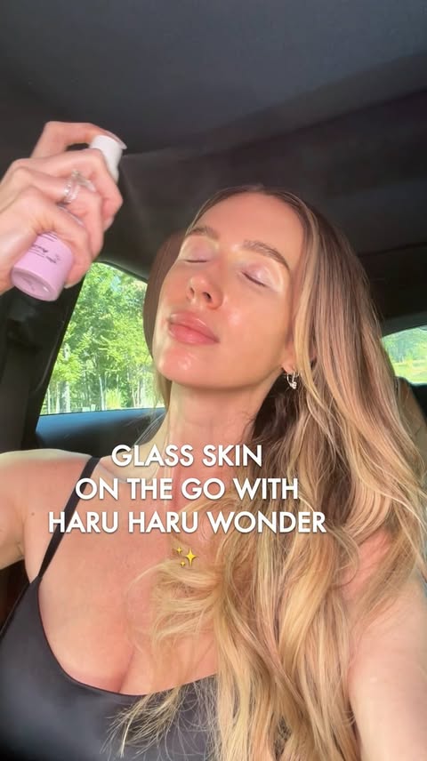 Instagram post by @ashleysmixon.it.up for Haruharu Wonder. Caption reads: [...] skin starts with hydration!✨ My....