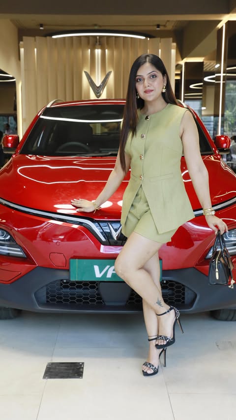 Instagram post by @docrheakhanna66 for VinFast Vietnam. Caption reads: This wasn’t just a showroom visit — it was a first....