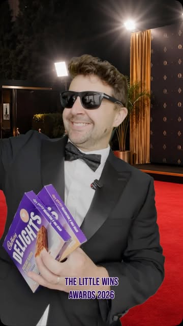 Instagram post by @carlmullan for Cadbury. Caption reads: [...] very honoured to accept this award 😂🥳....