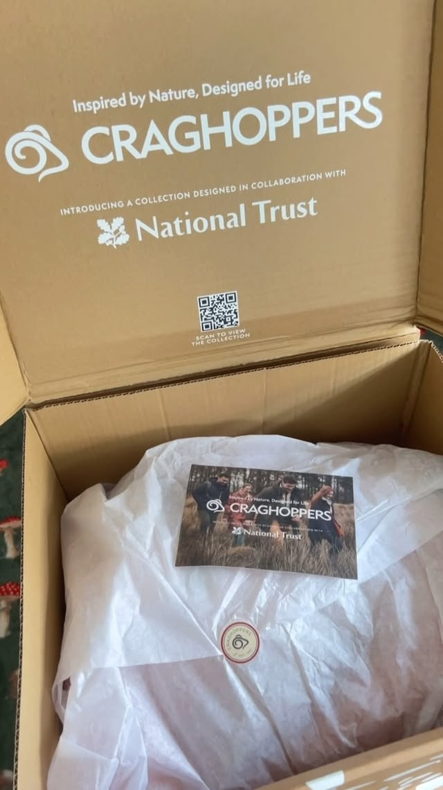 Instagram post by an influencer for Craghoppers. Caption reads: @craghoppers X @nationaltrust [...].