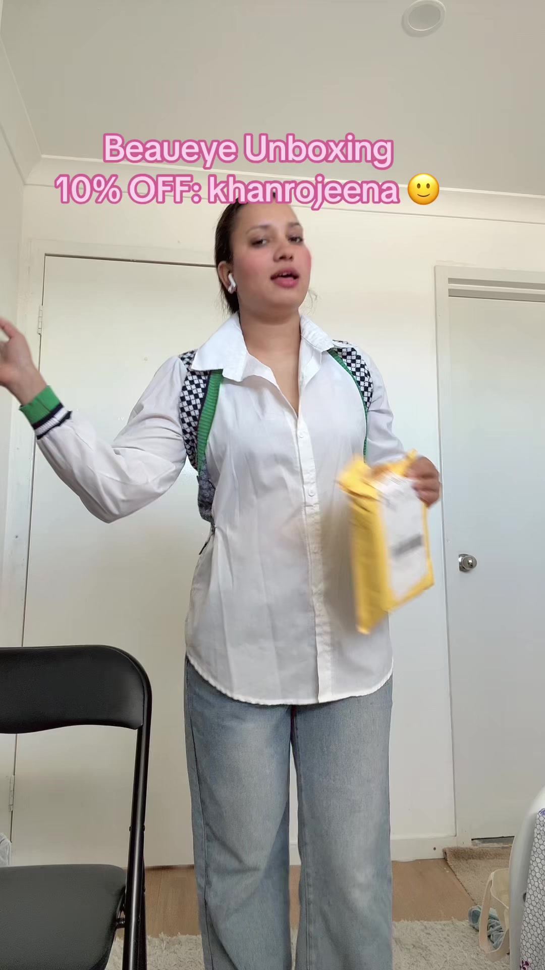 TikTok post by @khanrojeenaofficial for Beaueye. Caption reads: [...] try these stunning contact lenses from....