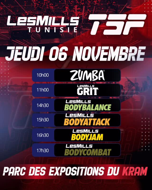 Instagram post by @bilelhaloui for LES MILLS. Caption reads: .