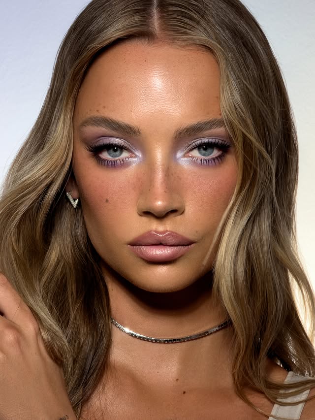 Instagram post by @mrdanielmakeup for NABLA Cosmetics. Caption reads: [...] glam with @emmaellingsenn using....