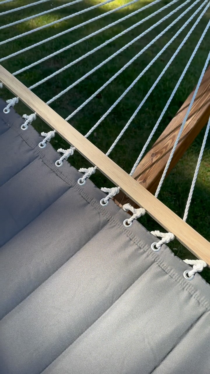 Instagram post by @x4_alinav for SUNCREAT OUTDOOR. Caption reads: [...] vibe of this wooden hammock 🌿 from....