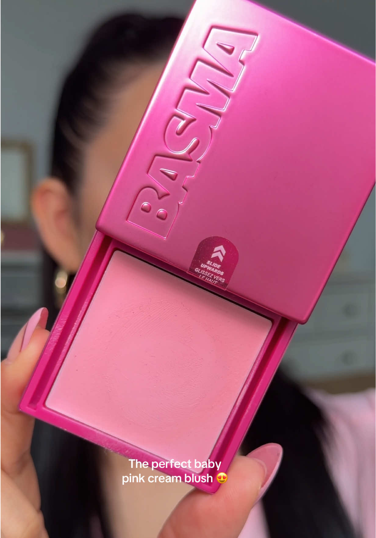 TikTok post by @glambervcruz for BASMA Beauty. Caption reads: The perfect baby pink cream blush 😍 @BASMA Beauty....