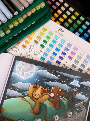 TikTok post by @creativemomster for Ohuhu. Caption reads: trying out the new @Ohuhuart Hilo Series blendable....