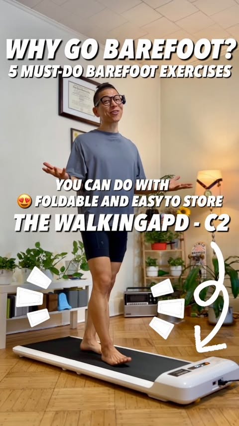Instagram post by @djkim.yoga for WalkingPad. Caption reads: [...] of how I train and teach movement. The....