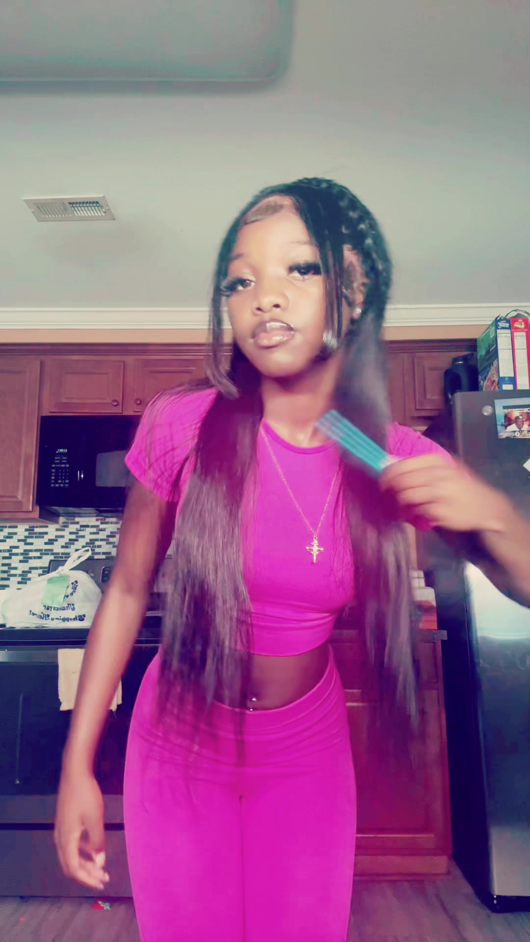 TikTok post by @va4mp4j for Bling Hair. Caption reads: This 30 inch body wave from Bling Hair is....