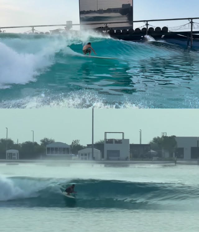 Instagram post by @steviesawyerr for World Surf League. Caption reads: Which view is better, top or bottom.