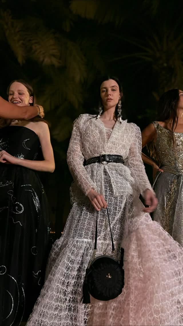 Instagram post by @riyadhfashionweek for Vivienne Westwood. Caption reads: Backstage moments with @viviennewestwood at Riyadh....