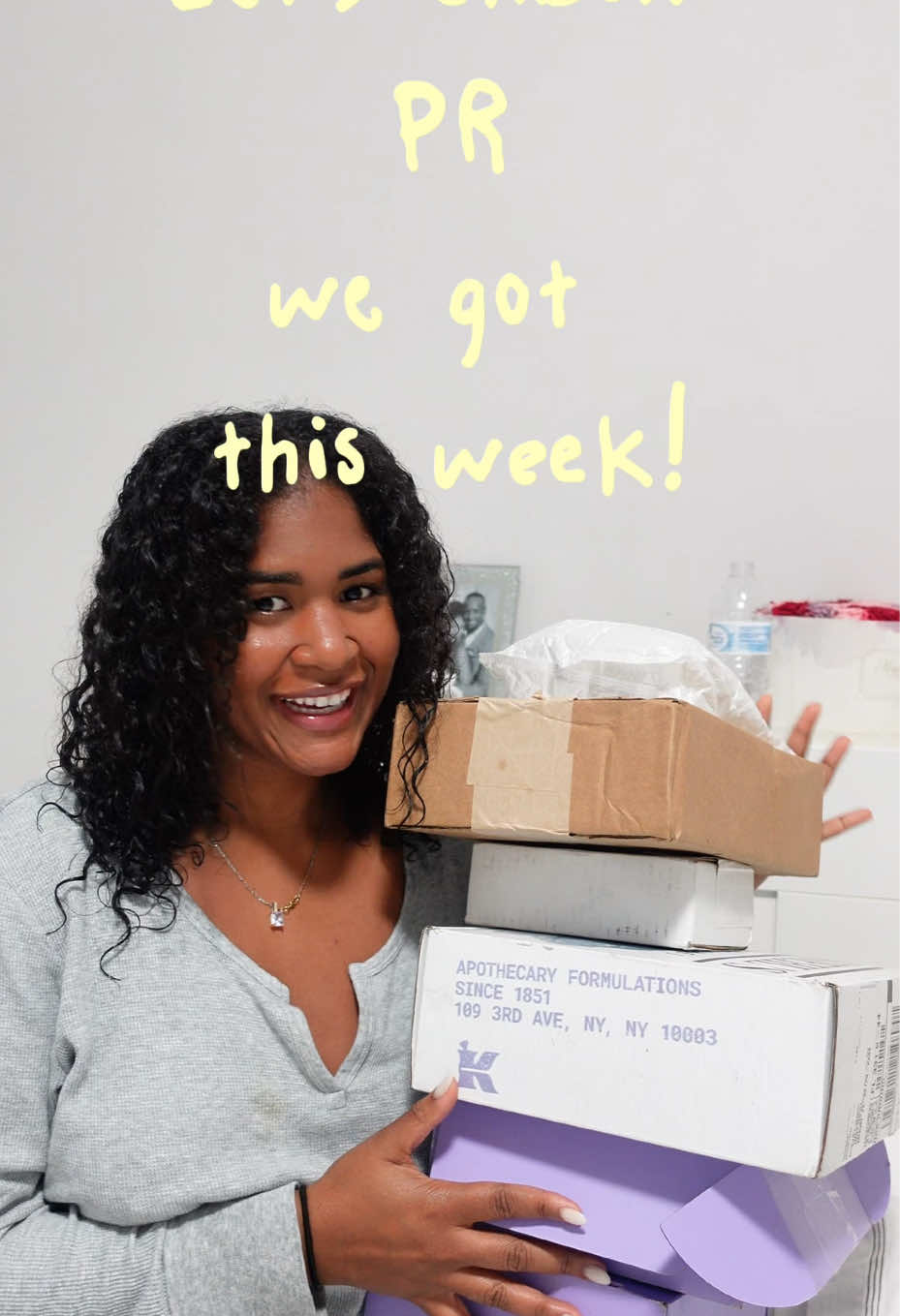 TikTok post by @anikaverret for Statusphere. Caption reads: [...] week’s PR packages ✨ thank you 🫶🏽....