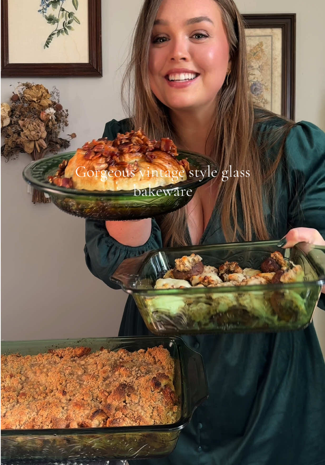 TikTok post by @deals.and.daisies for HSN. Caption reads: [...] wanna bake everythingggg. @Anchor Hocking....