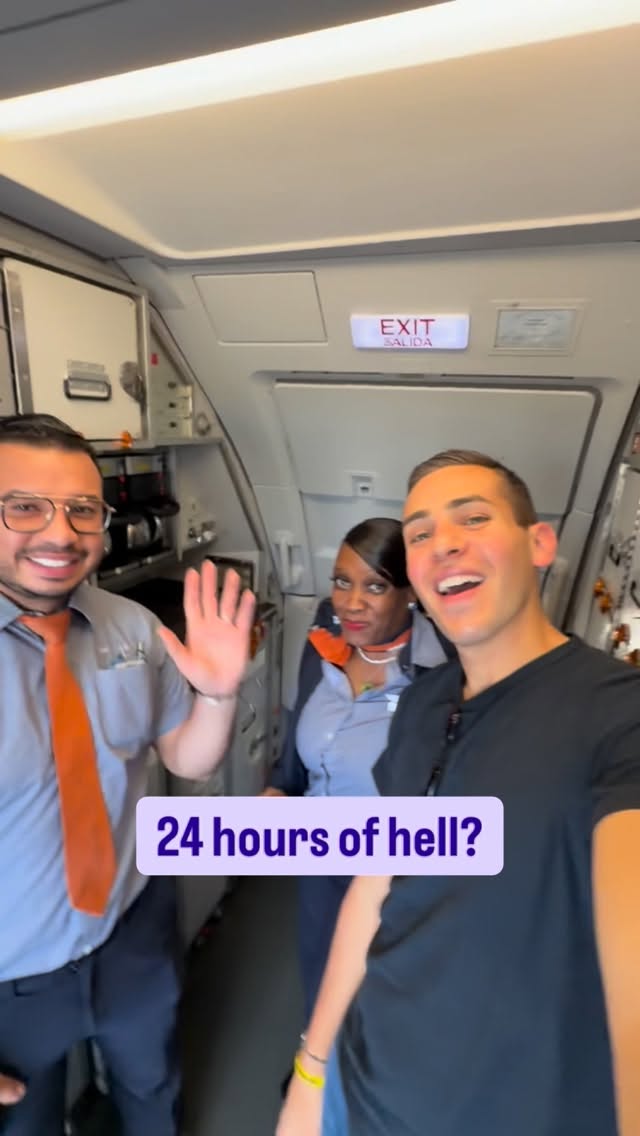 Instagram post by @_zachgriff for JetBlue. Caption reads: 5 flights. 24 hours. 0 sleep. All during peak....
