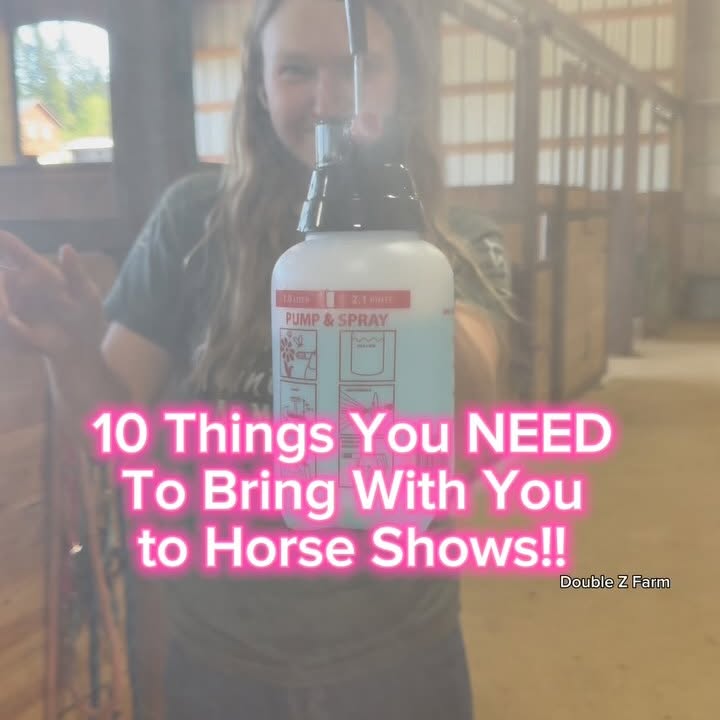 Instagram post by @doublezfarm for Vetericyn. Caption reads: #ad 10 things I ALWAYS bring with me to horse....
