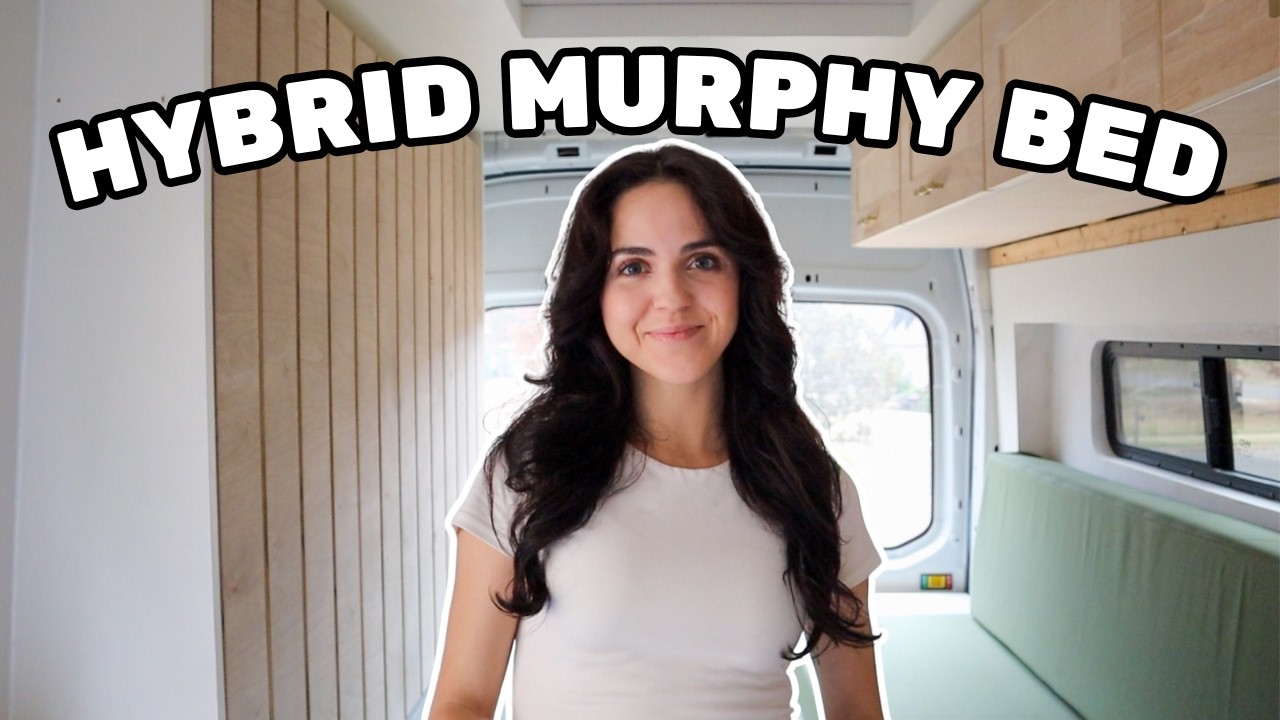 YouTube post by @darian.explores for TIMBREN INDUSTRIES. Caption reads: The Ultimate MURPHY BED Design in a Ford Transit....
