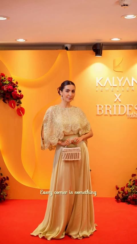 Instagram post by @nikimehra for Kalyan Jewellers. Caption reads: A little preview of @kalyanjewellers_official....