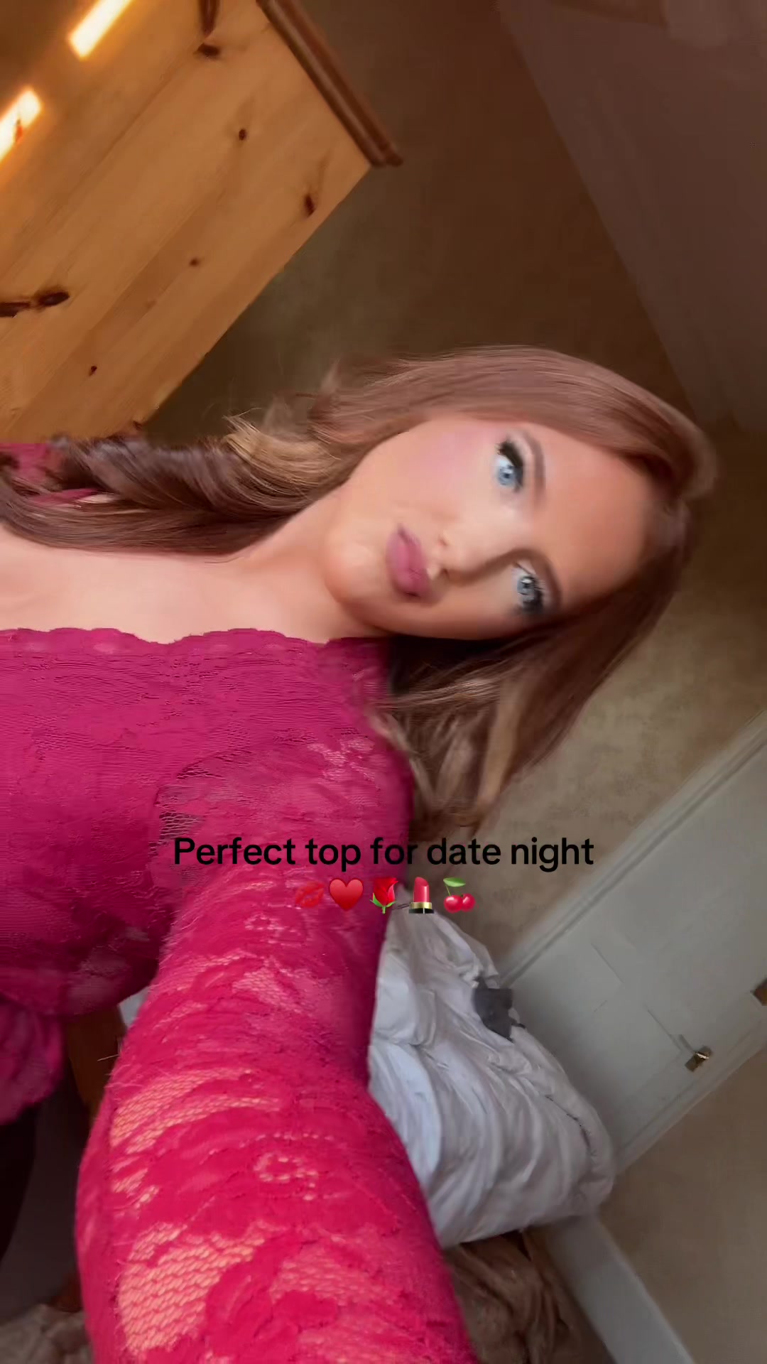 TikTok post by @channelnicole222 for Rebellious Fashion. Caption reads: @Rebellious Fashion #red #lace #outfitinspo .