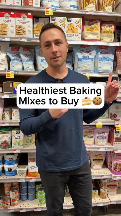 Instagram post by @healthwithhunter for Simple Mills. Caption reads: Here are the healthiest baking mixes at the....