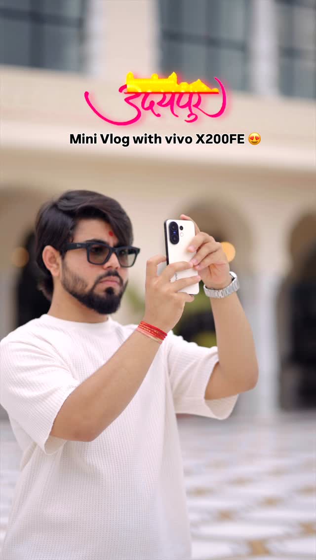 Instagram post by @gujaratimediafactory for Social Current India. Caption reads: Udaipur Mini Vlog 😍 with #vivoX200FE 🔥

#Collab....