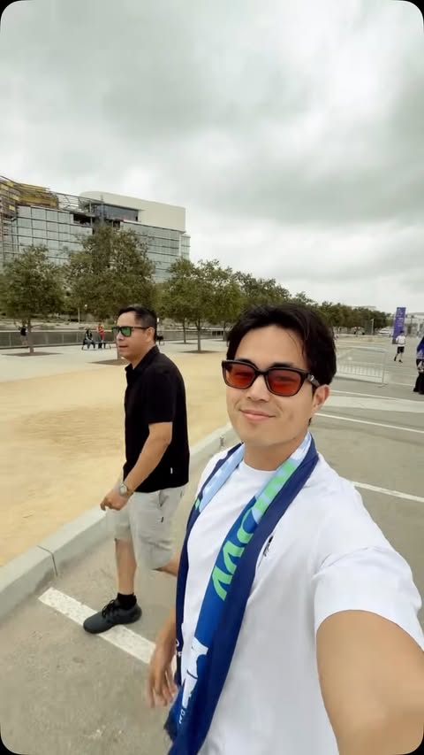 Instagram post by @charlie__chang for Hyundai Worldwide. Caption reads: Taking my future father-in-law to the FIFA World....