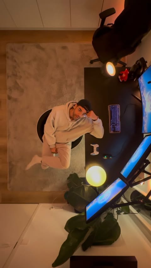 Instagram post by @lawmanjeffrey for Philips Hue. Caption reads: Ad*|Mainos* @philipshue Office hours to late night....