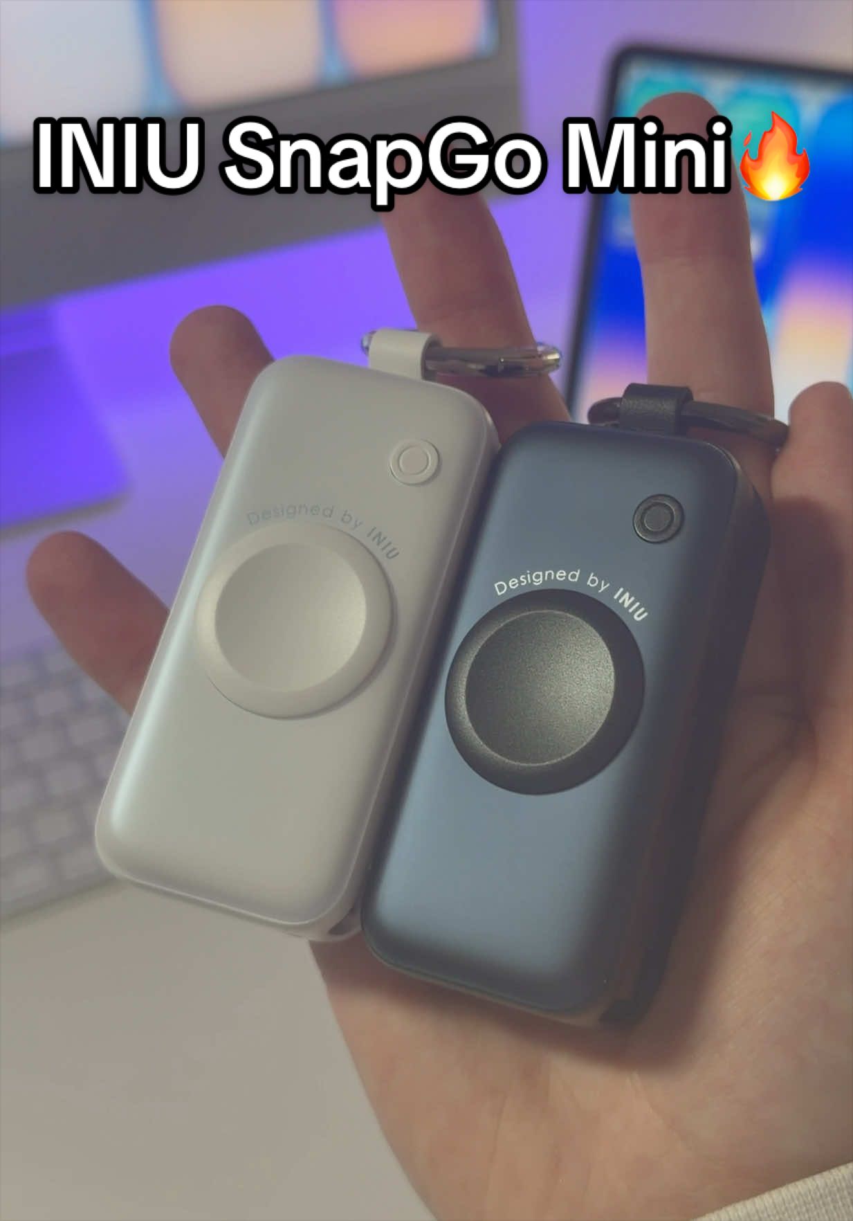 TikTok post by @julianalexanderthies for INIU. Caption reads: [...] check out this amazing tech gadget by INIU -....