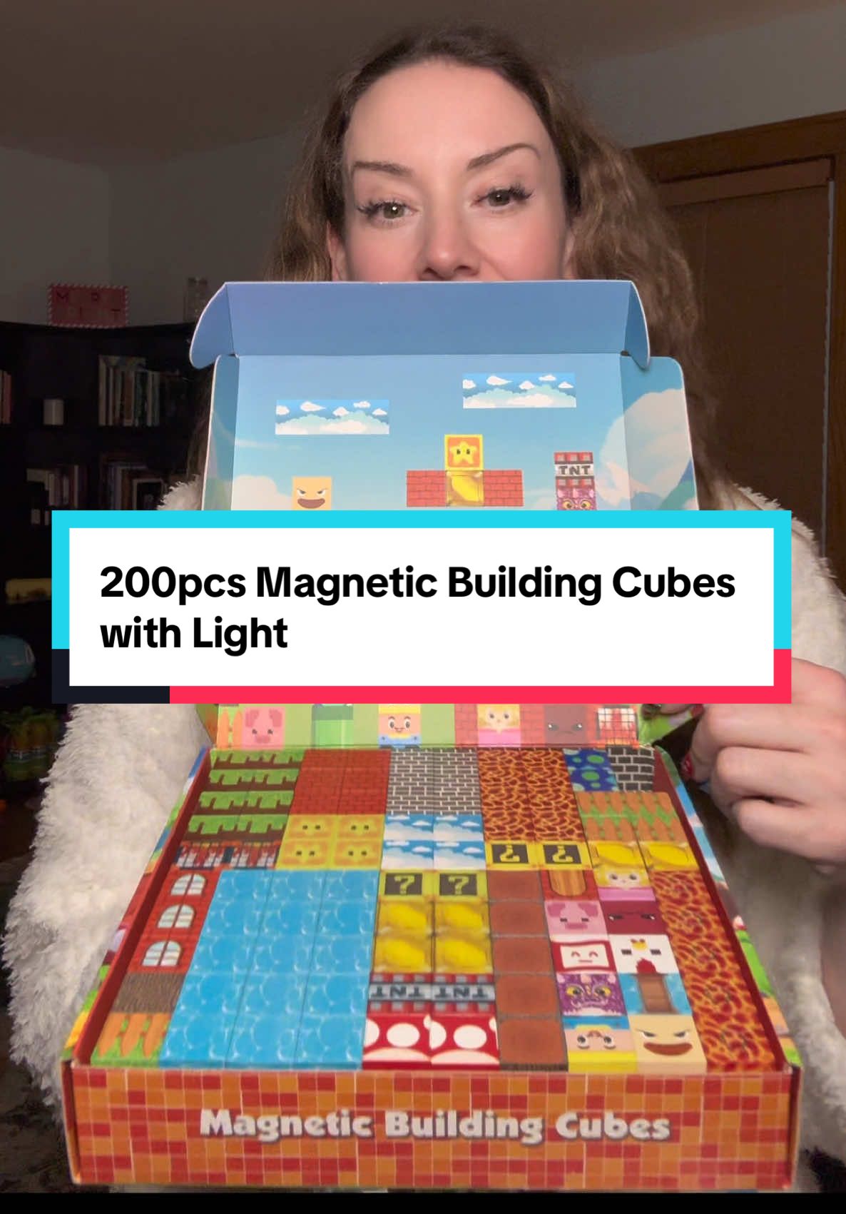 TikTok post by @thismamasonamission for Magnetopia. Caption reads: [...] building block set with lights by....
