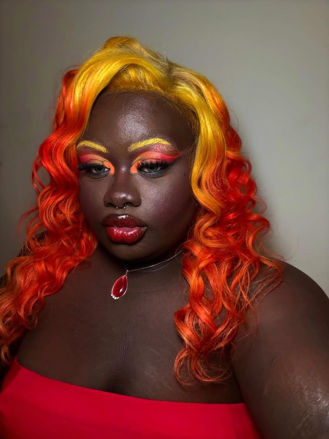 Instagram post by @sophistlouis for Arctic Fox Hair Color. Caption reads: It’s giving Flame Princess 🔥 Used....