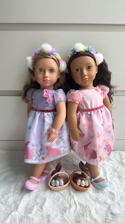 Instagram post by @defintiely for Our Generation. Caption reads: [...] two Limited Edition Easter dolls by Our....