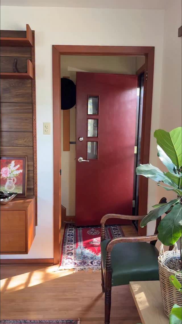 Instagram post by @briidgetbrown for Cozey. Caption reads: a little living room makeover with our new @cozey....