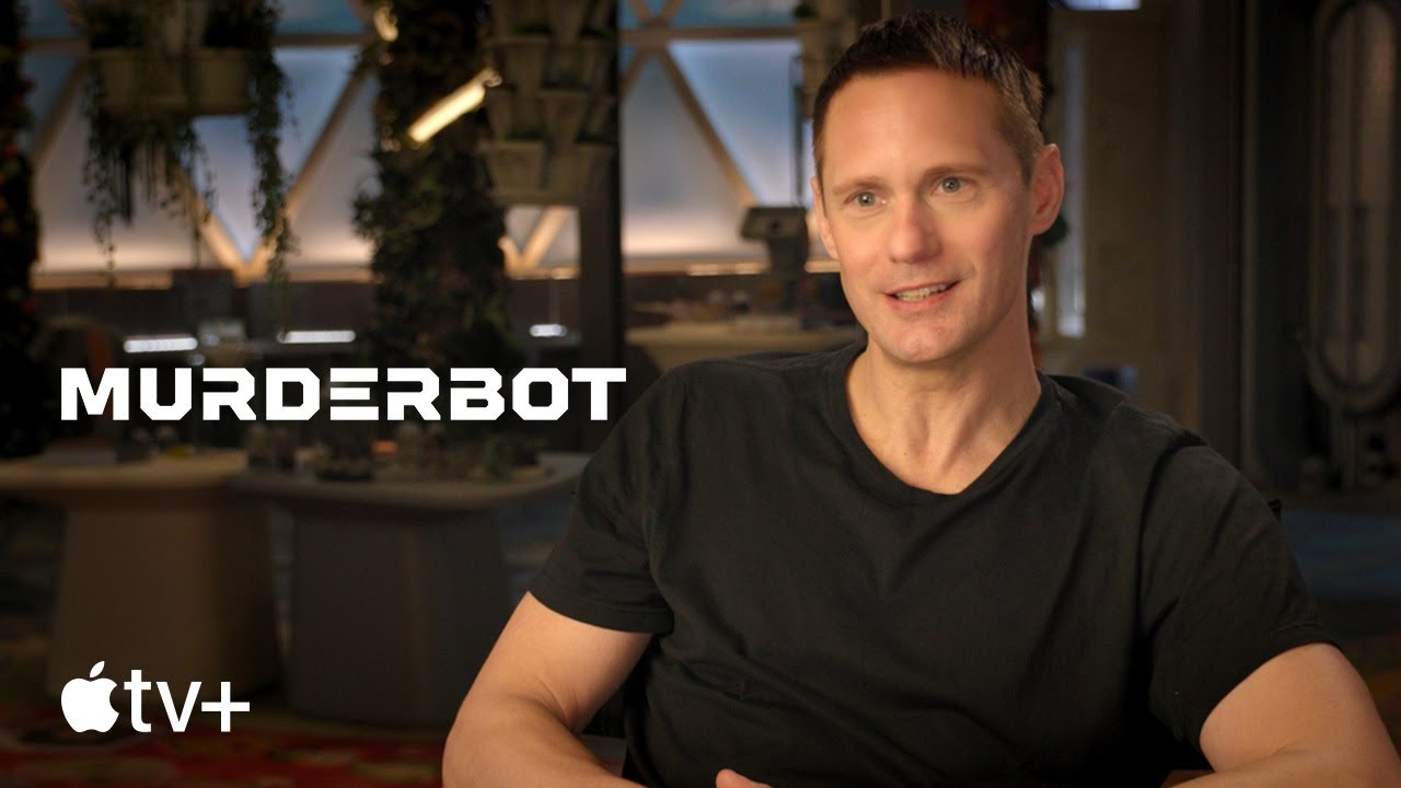 YouTube post by @AppleTV for GIPHY. Caption reads: Murderbot — An Inside Look | Apple TV+.