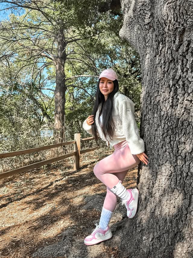 Instagram post by @anaakpom for Yvette. Caption reads: [...] cozy fall athleisure looks today with....