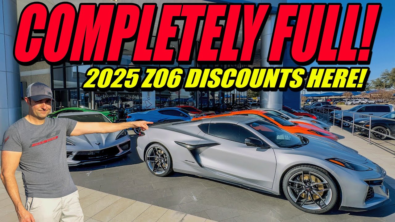 YouTube post by @BrinkofSpeed for AWE Tuning. Caption reads: How Many 25 Z06's & 26 C8's are SITTING on the #1....