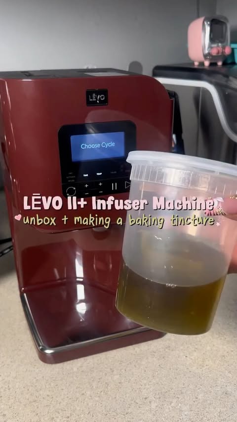 Instagram post by @thatsozee for LĒVO. Caption reads: Unboxing + Making a baking tincture & infused....